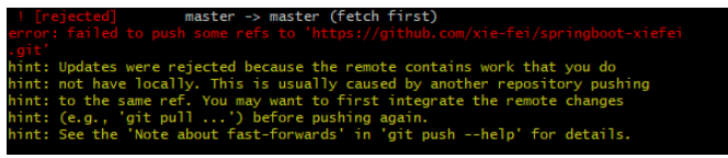 hint: Updates were rejected because the tip of your current branch is behind(github上的版本和本地版本冲突的解决方法)
